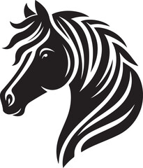 Horse face silhouette vector