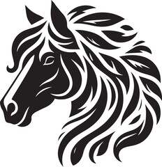 Horse face silhouette vector