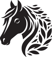 Horse face silhouette vector