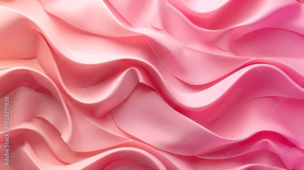Poster abstract geometric wavy folds background in soft color gradients – perfect for modern wallpaper desi