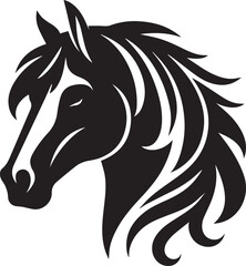 Horse face silhouette vector