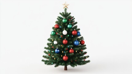 christmas tree with lights and ornaments