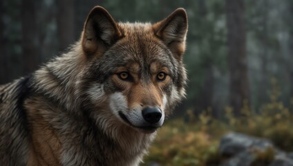 Fototapeta premium gray wolf canis lupus