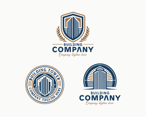 Obraz premium Professional Real Estate building house logo template for business