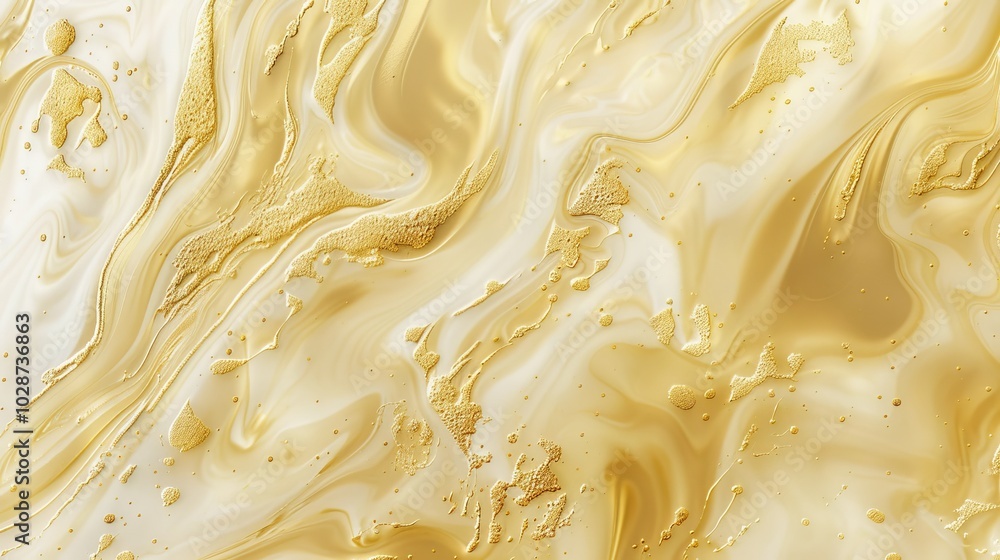 Poster golden fluid abstract wallpaper with mesmerizing liquid motion – captivating gold flow pattern featu