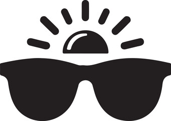 Minimalist sunglass logo on a white background