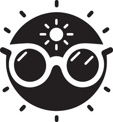Minimalist sunglass logo on a white background