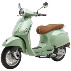 Mint Green Vespa Scooter Against Transparent Background