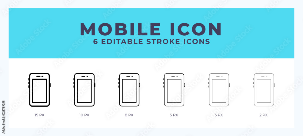 Poster mobile vector icon for web and app. editable stroke vector illustration