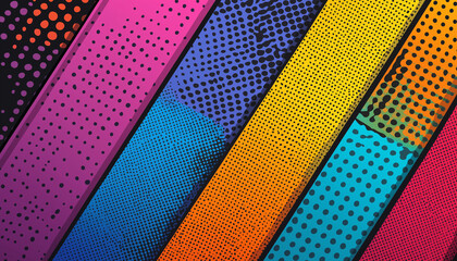 Cartoon comic backgrounds set. Comics book colorful poster with halftone elements. Retro Pop Art style. Vector illustration