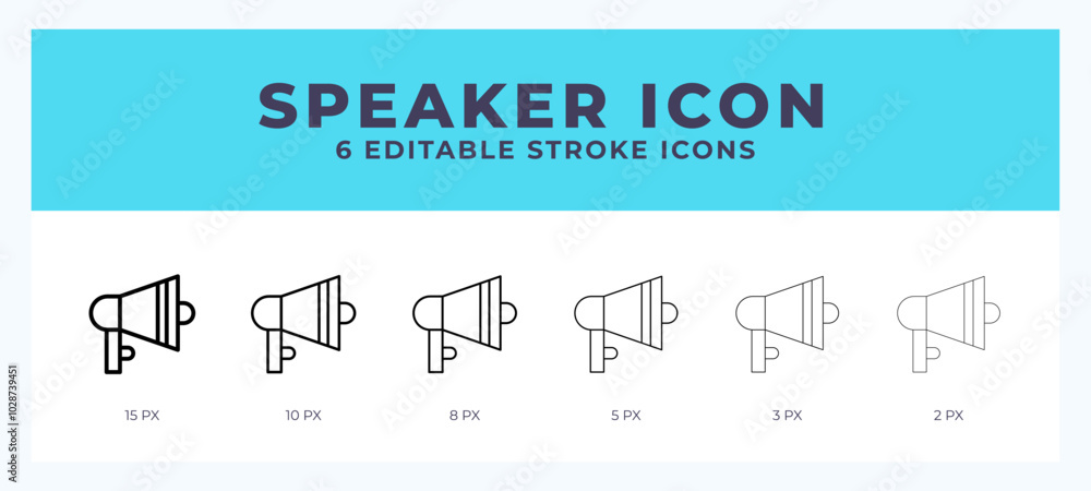 Poster speaker stroke icon for web. mobile apps and ui.