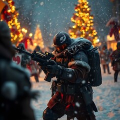 soldier with rifle