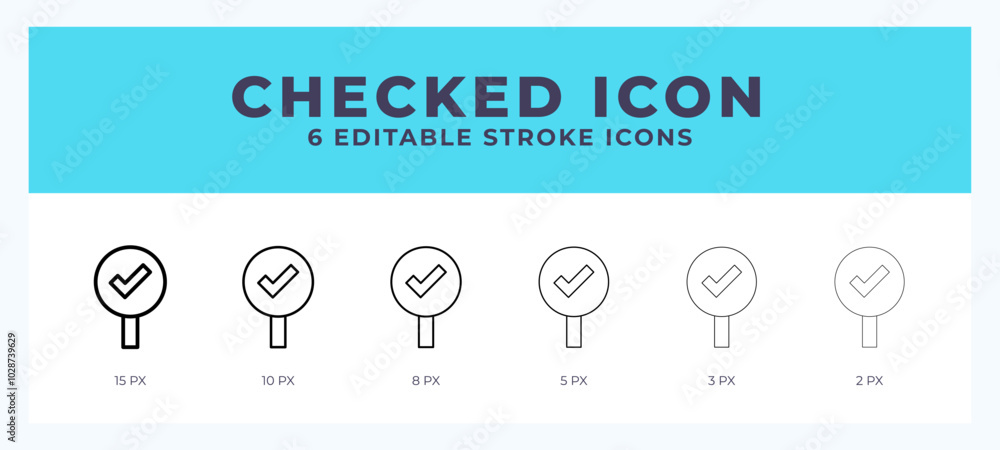 Poster checked line icon. high quality icon symbol for web design. app