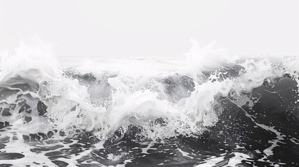 Black and White Ocean Waves Crashing: A Dramatic Seascape