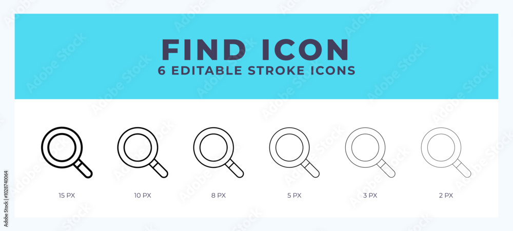 Poster find icon in thin line. bold line. regular line. editable stroke.