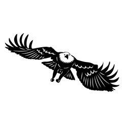 eagle flying icon black silhouette vector