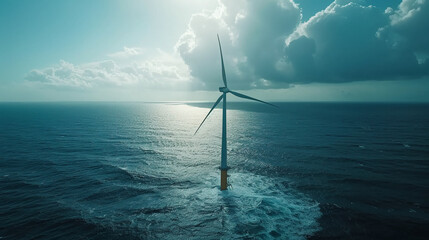 wind turbine station in the sea