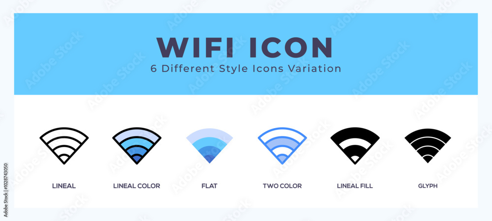 Poster wifi set of simple icons great for web. app. presentation and more.