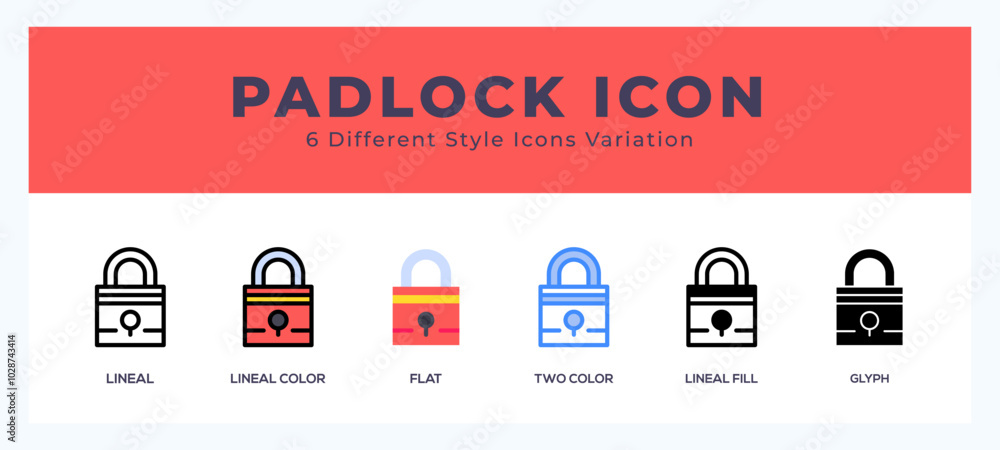 Poster padlock vector icons designed. icon symbol set.