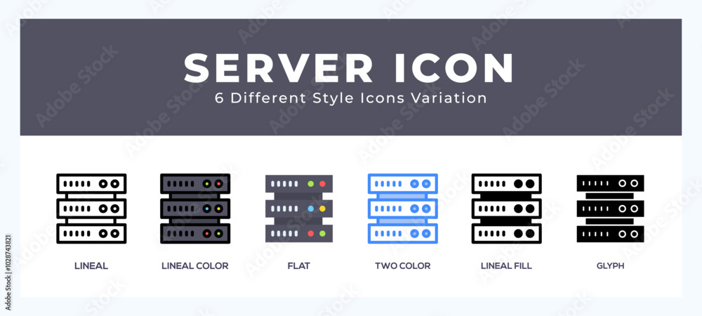 Poster server set of simple icons great for web. app. presentation and more.