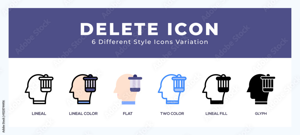 Aufkleber delete icons set. different style of icons simple vector illustration.
