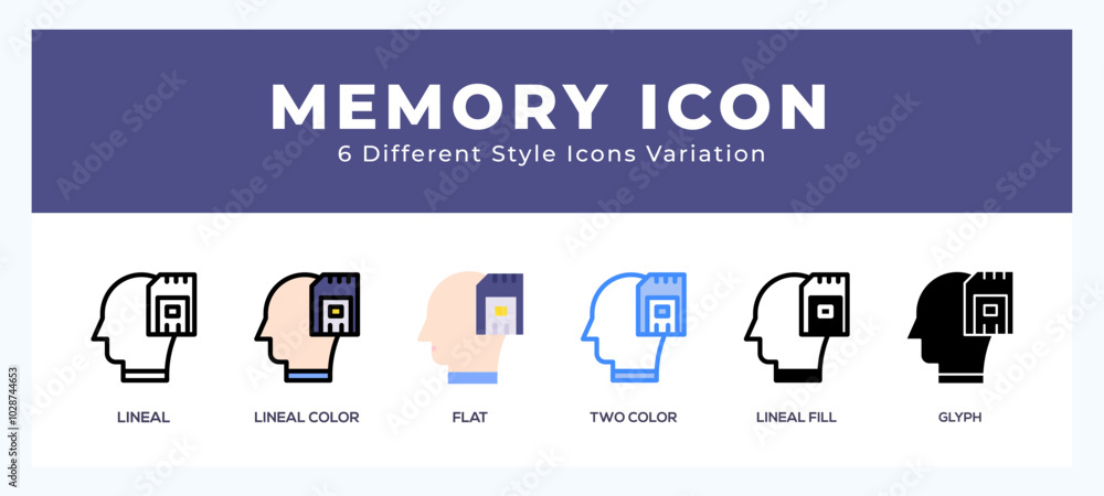 Aufkleber memory icon vector for web. and mobile app
