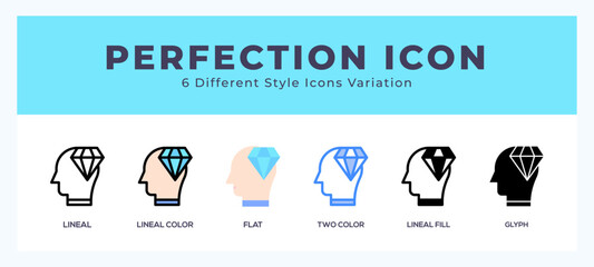 Perfectionest set of icons. Vector illustration with different styles.