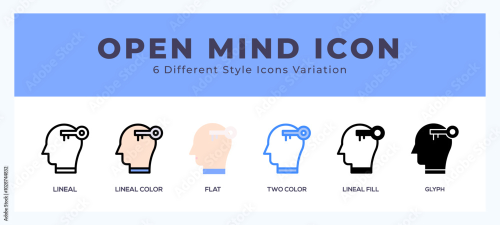 Poster open mind icon for web. mobile apps and ui.