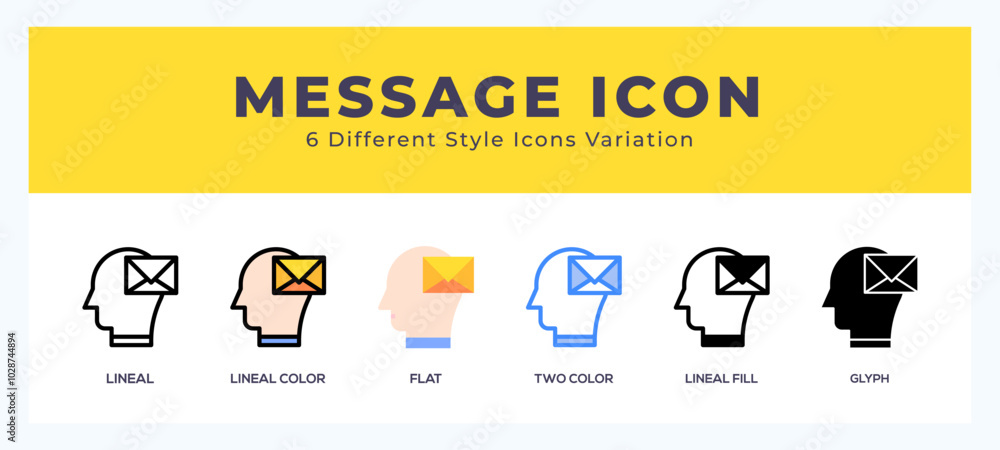 Poster message icon set with different styles. design elements for logo. vector illustration.