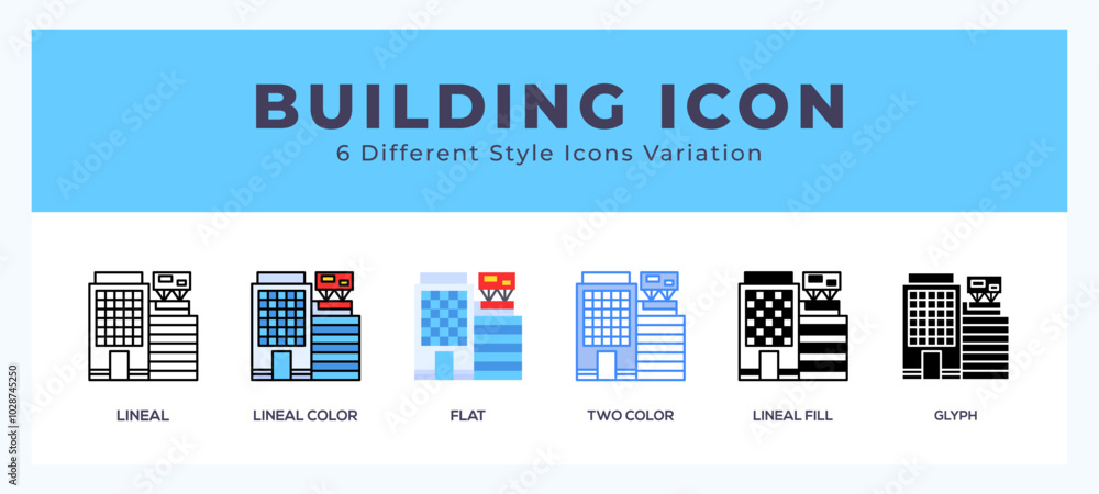 Poster building set of icons. vector illustration with different styles.