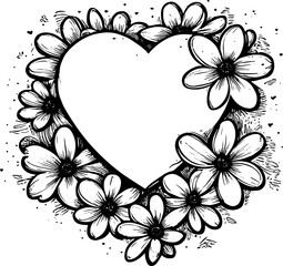 Heart flowers and love Copy space for tex Vector image
