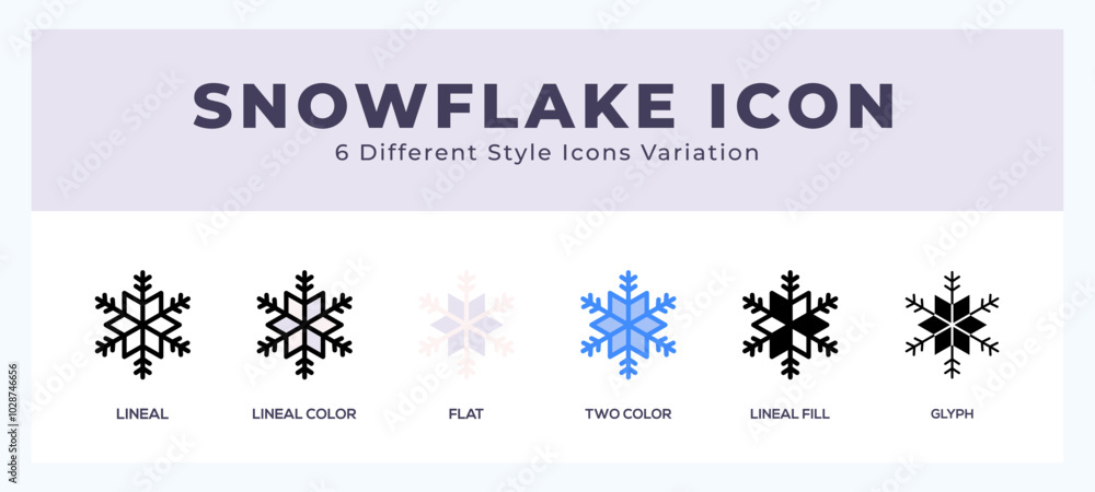 Poster snowflake set of vector icon. for web. and mobile app