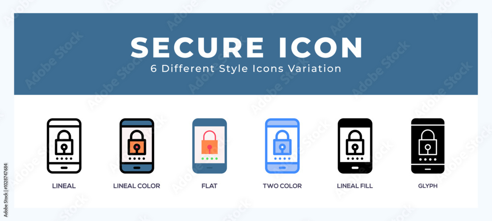 Poster secue vector icons designed. icon symbol set.