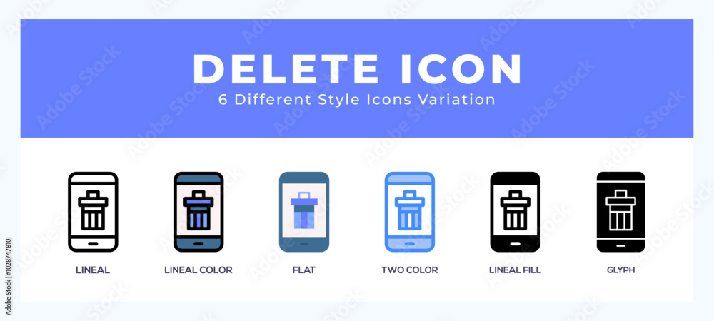 Poster delete set of vector icon. for web. and mobile app