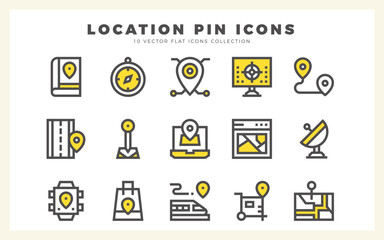 15 Location Two Color icon pack. vector illustration.