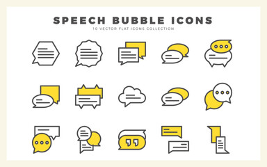 15 Speech Bubble Two Color icon pack. vector illustration.