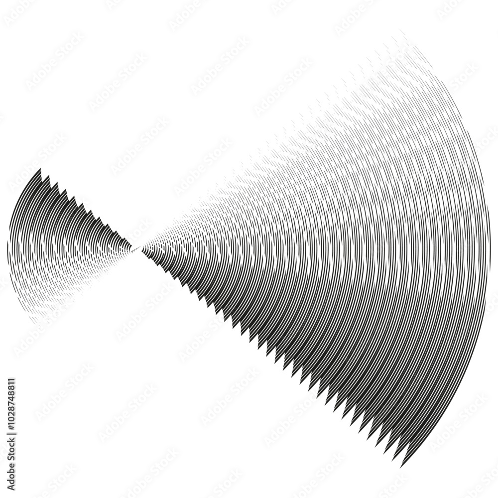 Poster geometric line pattern. concentric arc shape. abstract curved design. vector illustration.