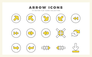 Fototapeta premium 15 Arrows Two Color icon pack. vector illustration.