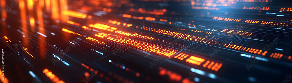 Aufkleber futuristic technology data streams across a digital interface