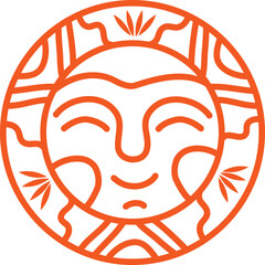 Dominican Voodoo symbol illustration over white