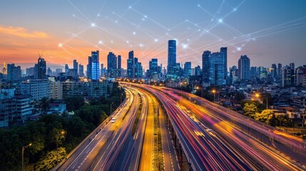 Obraz premium As smart cities grow, the integration of digital infrastructure creates new cybersecurity challenges, requiring comprehensive protection for public services.