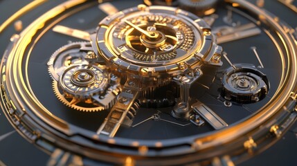 Fototapeta premium mechanism of a futuristic clock