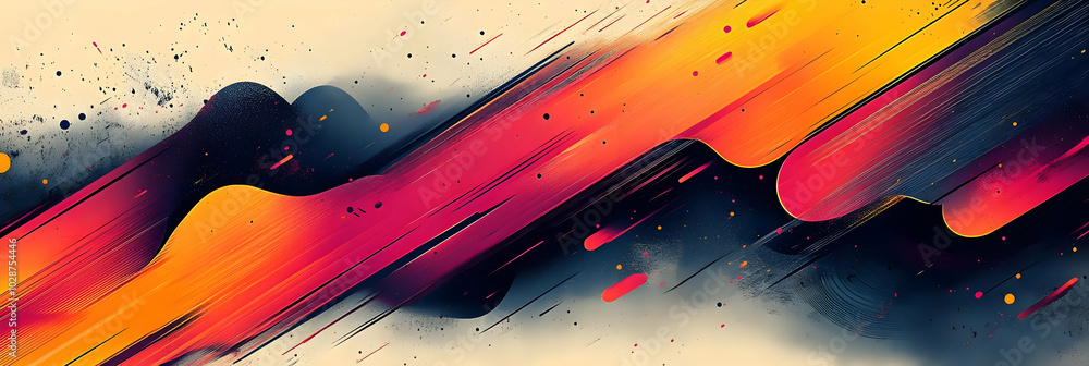 Poster abstract background with flowing lines and vibrant colors with a modern art style