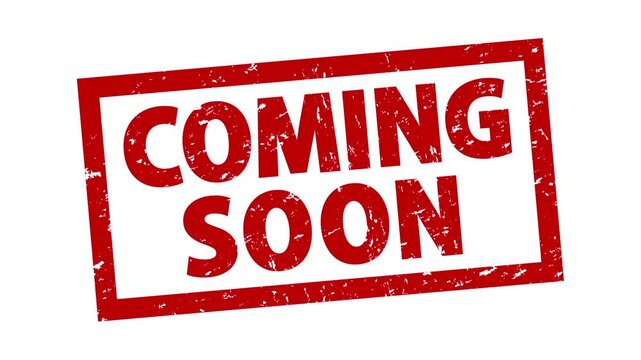 英語のゴム印：COMING SOON（白背景）