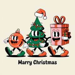 Cute Christmas characters illustration

