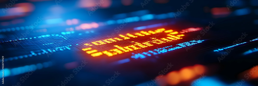 Poster digital display shows online backup message in orange on blue