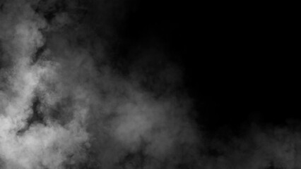 Abstract fire smoke misty fog on isolated black background. Texture overlays. Design element.