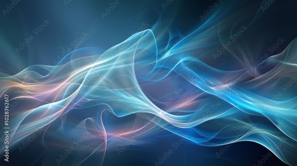 Poster wave line abstract shape background wallpaper – fluid curves and soft color gradients for modern int