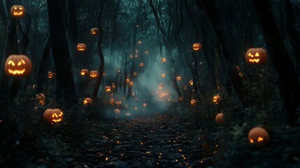 Obraz premium halloween background with pumpkin