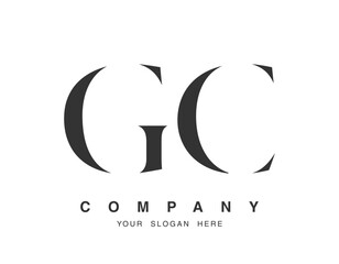 GC logo design. Initial letter g and c serif font style. Creative classic company name typography. Trendy logotype or identity.